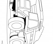 Coloriage Camion Benne am&eacute;ricain