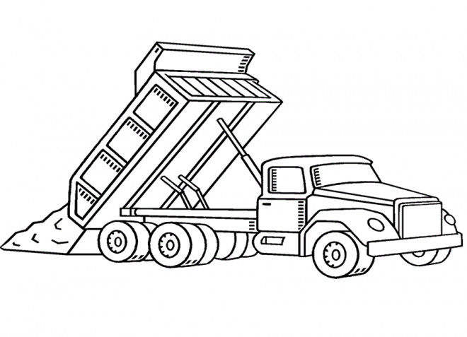 Coloriage Camion Benne de chantier dessin gratuit à imprimer