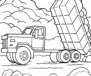 Coloriage Camion Benne de chantier couleur