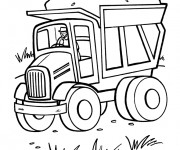 Coloriage et dessins gratuit Camion Benne de travaux à imprimer