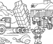 Coloriage Camion Benne dessin animé dessin gratuit à imprimer