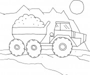 Coloriage Camion Benne dessiné par enfant