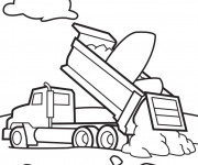 Coloriage et dessins gratuit Camion Benne en vecteur à imprimer