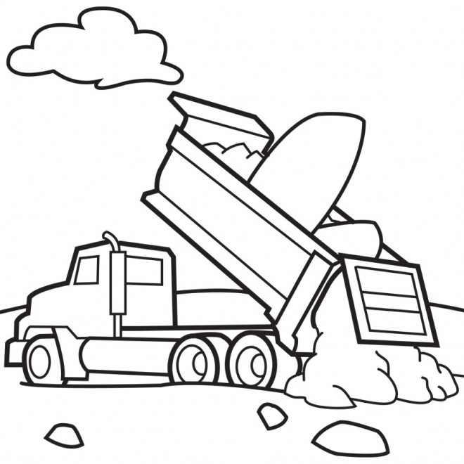 Coloriage Camion Benne en vecteur dessin gratuit à imprimer