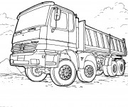 Coloriage Camion Benne Mercedes