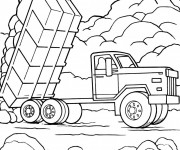 Coloriage Camion Benne pour transporter les matériaux