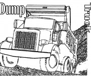 Coloriage Camion Benne pour Travaux de construction
