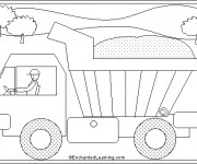 Coloriage et dessins gratuit Camion Benne stylisé à imprimer