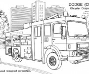 Coloriage et dessins gratuit Camion Pompier Dodge à imprimer