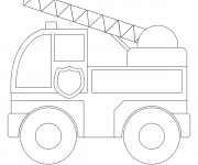 Coloriage et dessins gratuit Camion Pompier en ligne à imprimer