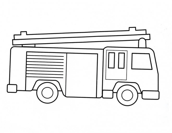 Coloriage Camion Pompier Simple Dessin Gratuit à Imprimer