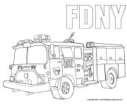 Coloriage Image Camion Pompier au crayon