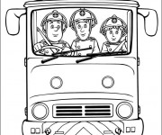 Coloriage Les Pompiers conduisent le Camion