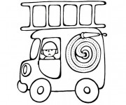 Coloriage Mini Camion Pompier magique