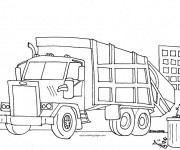 Coloriage et dessins gratuit Camion poubelle à imprimer