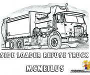 Coloriage et dessins gratuit Camion Poubelle en ligne à imprimer