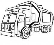 Coloriage Camion Poubelle moderne