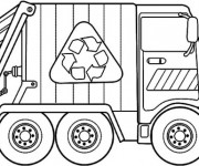 Coloriage Camion Poubelle  ramasse et transporte les ordures
