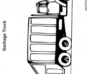 Coloriage Camion Poubelle simple