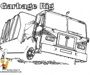 Coloriage Camion Poubelle vectoriel