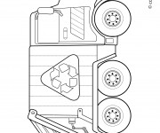Coloriage Le Camion de Poubelle simple