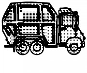 Coloriage Petit Camion Poubelle facile