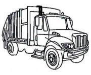 Coloriage Une Camionnette Poubelle