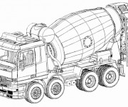 Coloriage et dessins gratuit Camion de Béton à imprimer