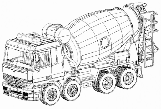 Coloriage Camion De Béton Dessin Gratuit à Imprimer