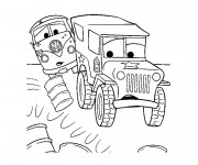 Coloriage Camion de Flash Mcqueen dessin gratuit à imprimer