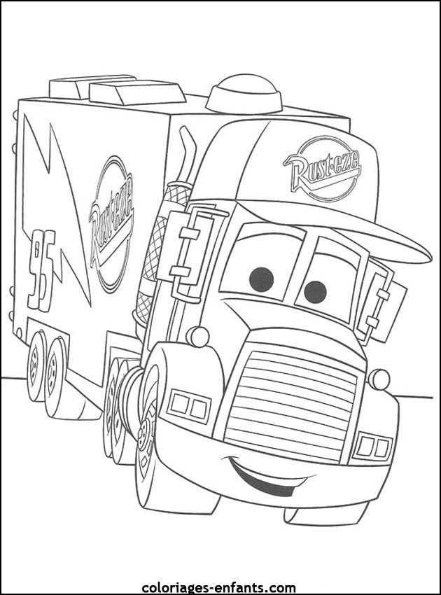 Coloriage et dessins gratuits Camion Mack dessin animé à imprimer