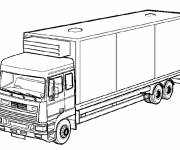 Coloriage Camion semi remorque simple