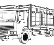 Coloriage Camion semi remorque vectoriel