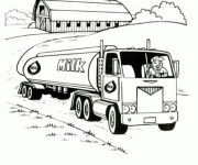 Coloriage Camion transporte du lait