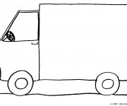 Coloriage et dessins gratuit Camion tout simple au crayon à imprimer