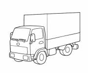 Coloriage simple camion fermé