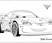 Coloriage Car Jeff Gorvette dessin animé
