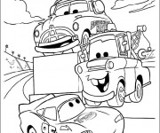 Coloriage Cars 2 Flash et Martin