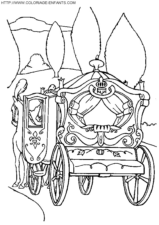 Coloriage Carrosse de Cendrillon Disney dessin gratuit à imprimer