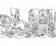 Coloriage et dessins gratuit Carrosse de princesse médiévale à imprimer
