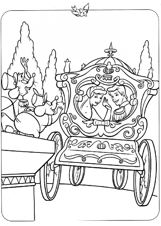 Coloriage Carrosse mariage dessin gratuit à imprimer