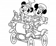 Coloriage Mickey Mouse dans sa Carrosse