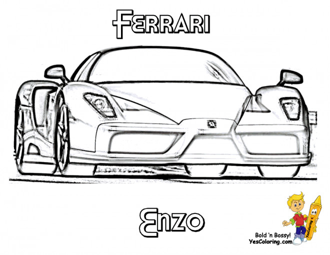 Coloriage Automobile Ferrari Enzo Dessin Gratuit à Imprimer