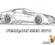 Coloriage Ferrari 599 GTO sur la route