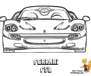 Coloriage Ferrari F50 vue de face