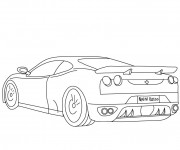 Coloriage Ferrari stylisé simple