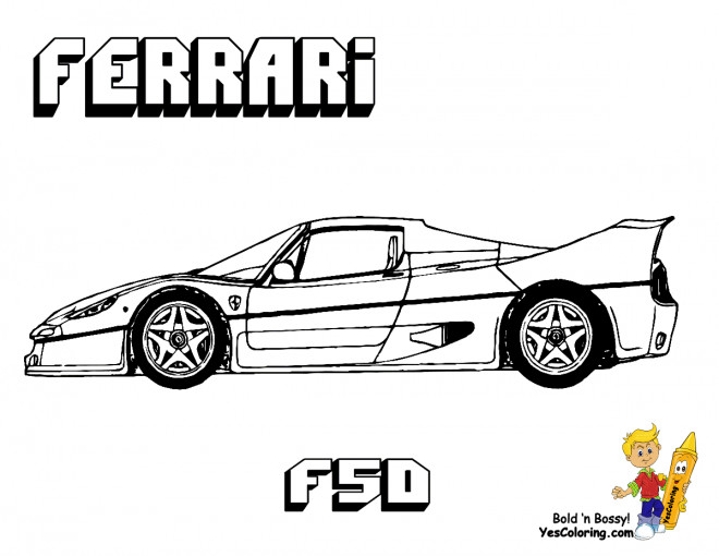 Coloriage Voiture Ferrari F50 Dessin Gratuit à Imprimer