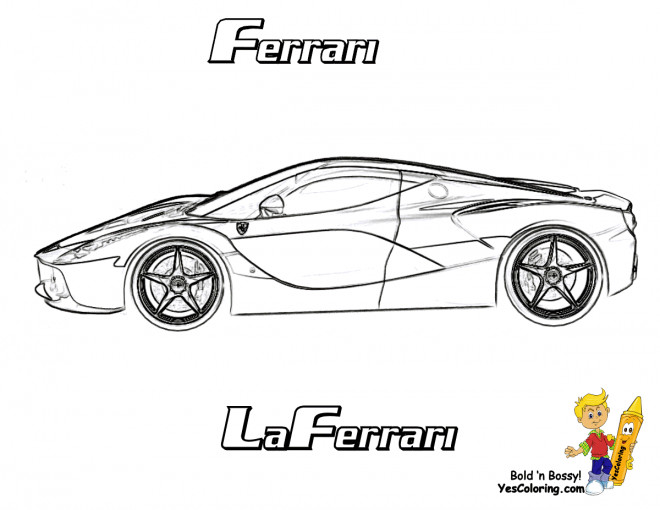 Coloriage Voiture Sport Ferrari Dessin Gratuit à Imprimer