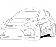 Coloriage Auto Ford de Rallye