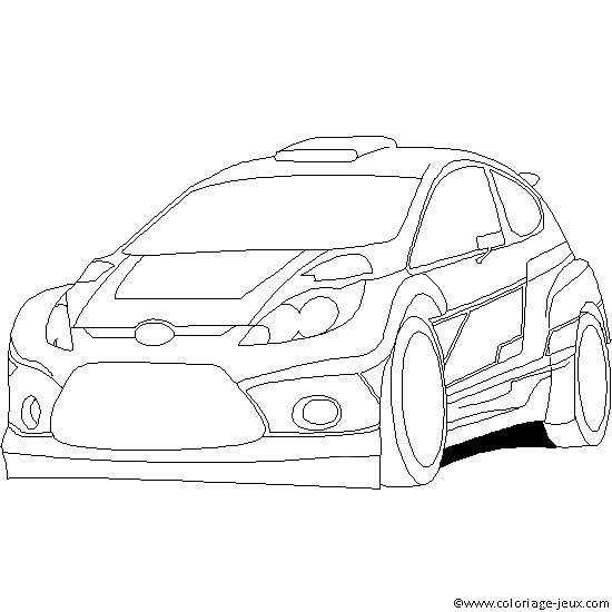 Coloriage Auto Ford de Rallye dessin gratuit à imprimer